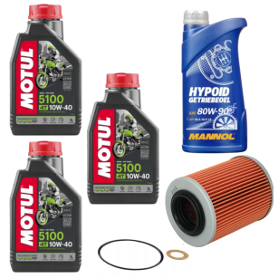 Zestaw serwisowy olej Motul, MANNOL + filtr oleju CFMOTO CFORCE 450 520 G2