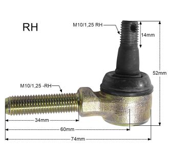 Końcówka drążka kierowniczego prawa PromX Yamaha Suzuki Kawasaki PM121016RS