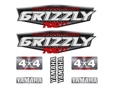 Zestaw naklejek kolor srebrny Yamaha Grizzly