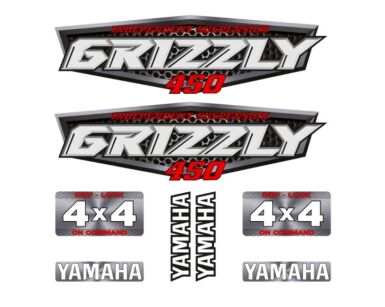 Zestaw naklejek kolor srebrny Yamaha Grizzly 450