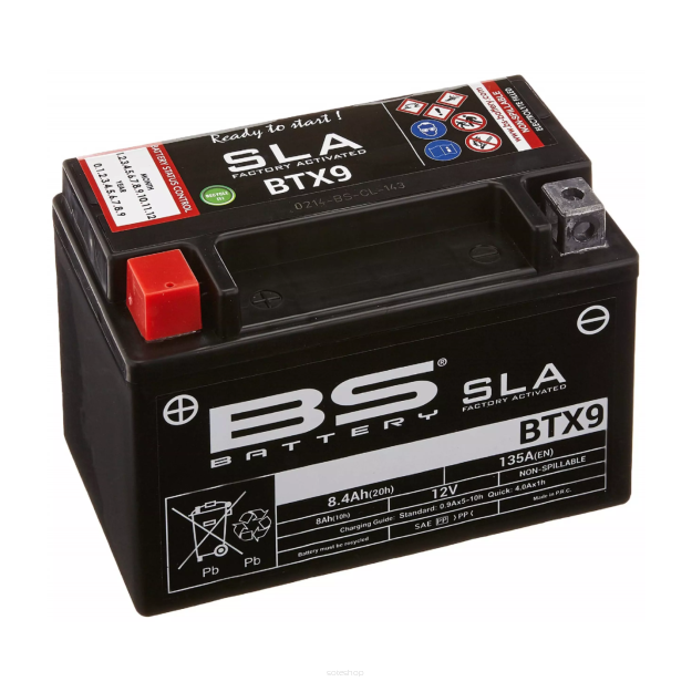 Akumulator BS BTX9 (FA) / YTX9-BS – 12V 8Ah 120A – bezobsługowy, zalany 300674