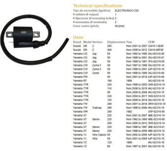 Cewka zapłonowa DZE 4048-01 Suzuki Yamaha