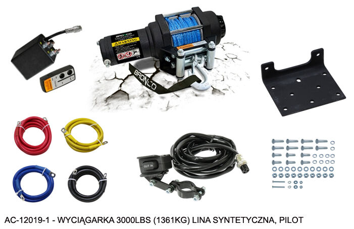 Wyciągarka Bronco 3000 lbs (1361 kg) z liną syntetyczną AC-12019-1