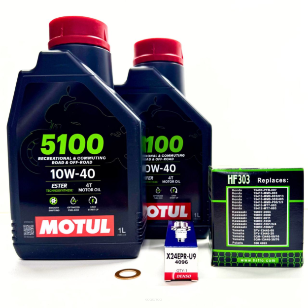 Zestaw Serwisu Olejowego Motul Filty Świeca YAMAHA YFM 660 F GRIZZLY